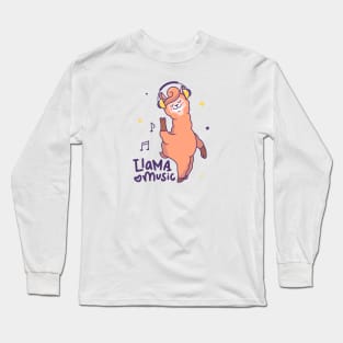 Cute Llama Music Long Sleeve T-Shirt